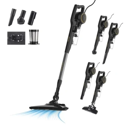 Imagen de Taurus Aspirador Vertical Homeland Endless 600W 18000 Pa 3en1 (Lanza/Escoba/Mano) Filtro HEPA11 Cable de 6 m Cyclone System Motorizada Turbobrush All Road Negro