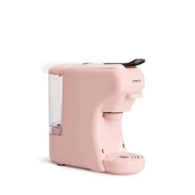 Imagen de CREATE / POTTS Cafetera multicápsula express y café molido Rosa 19 bar, programable, ligera compacta, tanque 600ml, sistema Thermoblock, apta para en todos sus formatos, 1450 W