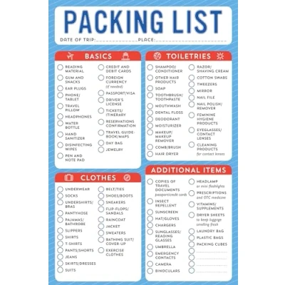 Imagen de Packing List Note Pad
