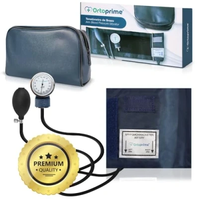 Imagen de OrtoPrime Tensiómetro de Brazo Manual PROFESIONAL Esfigmomanómetro Medidor TENSIÓN ARTERIAL Esfingomanometro kit enfermería Aparato Tensión Médico