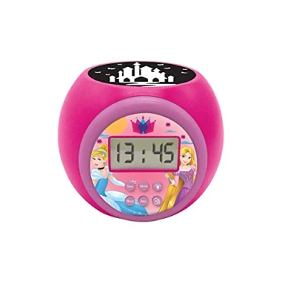 Imagen de Lexibook RL977DP Reloj despertador con proyector Disney Princesas función de repetición y alarma, luz nocturna temporizador, pantalla LCD, batería
