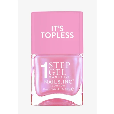 Imagen de Nails Inc Topless Addison (rosa nacarado) Esmalte gel sin UV, 1 paso, hasta 8 días, secado rápido, vegano, 21 free, para niños y adultos, base ni top coat
