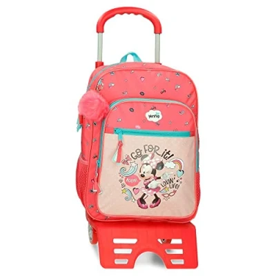 Imagen de Disney Minnie Lovin Life Mochila Escolar con Carro Multicolor 30x38x12 cms Microfibra 13,68L
