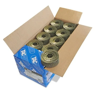 Imagen de Tacwise 0999 Clavos en Bobina Plana Sin Acabado Tipo 2,1 x 50 mm, Punta Diamante, Vástago Anillado, Inclinados 16, Bobinados con Alambre, Paquete de 14.400