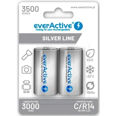 Imagen de BATERÍAS Recargables EVERACTIVE R14 / C NI MH 3500 MAH Listas para Usar
