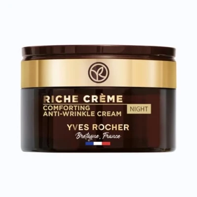 Imagen de Yves Rocher RICHE CRÈME Crema Facial de Noche Antiarrugas Cuidado Nocturno Anti Edad para Mujeres Con Aceite 1000 Rosas una Regeneración Celular Intensa 50ml