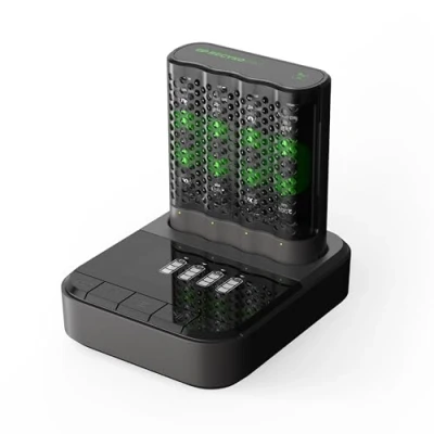 Imagen de GP RECYKO PRO P461 Cargador USB (incluye 4 baterías AA de 2000 mAh y base carga USB)