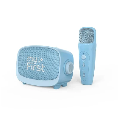 Imagen de myFirst Voice 2 Micrófono Interactivo portátil y Altavoz inalámbrico Bluetooth Karaoke con realzador de Eco, Divertidos Efectos Voz para niños niñas (Color Azul)