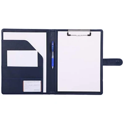 Imagen de Bloc de notas,Carpeta A4,Carpeta clip,carpeta piel,Portapapeles para Carta estándar Papel A4, Portafolios cuero sintético con bolsillo interior (Marrón, Negro, Azul)