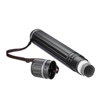 Imagen de Relaxdays Ausziehbare Posterrolle Tubo Portaplanos Extensible hasta A0, para Guardar Planos, Láminas o Pósteres, 64 107cm, Plástico, Negro/Gris