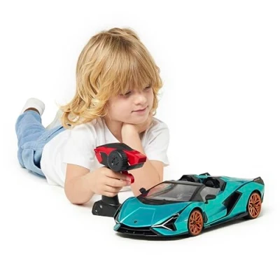 Imagen de CMJ RC Cars Lamborghini Sian con Licencia Oficial Auto a Control Remoto Modelo Escala 1:12 Lambo Batería de 7,4V 900mAh, Velocidad 12 Km/h, Luces LED y 2,4Ghz