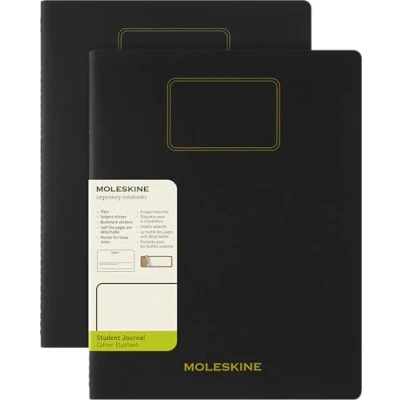 Imagen de Moleskine Student Cahier Journal, Set de 2 Cuadernos para Apuntes con Páginas Blancas Desprendibles, Cubierta Cartón y Adhesivos, Color Negro, Formato XXL 21,6 x 27,9 cm