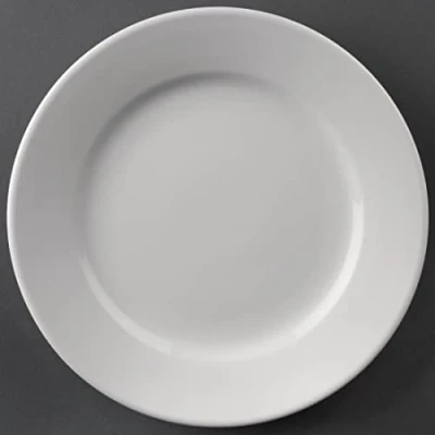 Imagen de Olympia Hotelware Platos con Borde Ancho Porcelana Blanca 203 mm 12 uds