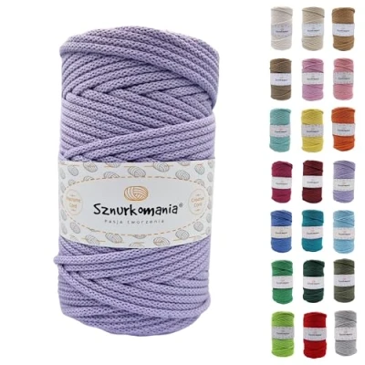 Imagen de cordón de algodón 5 mm, 100 m, 46 colores, color blanco, hilo macramé, algodón, trenzado mm con núcleo, ganchillo, cuerda