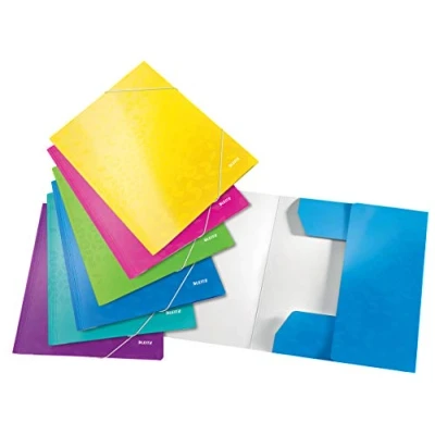 Imagen de LEITZ 39821099 Pack 6 carpetas de cartón 3 solapas DIN A4 WOW colores surtidos