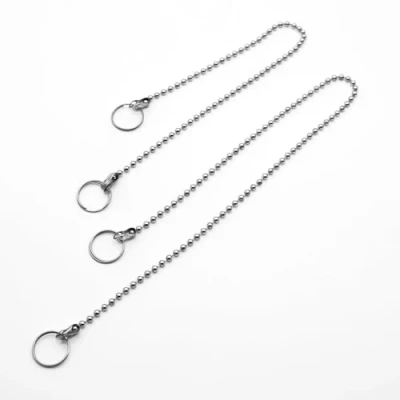 Imagen de DOJA Barcelona Cadena Tapon Lavabo Pack 1+1 380mm y 270mm De Bolas con Anilla Fregadero para Cocina, Desague Fregadero, Bañera, Baño