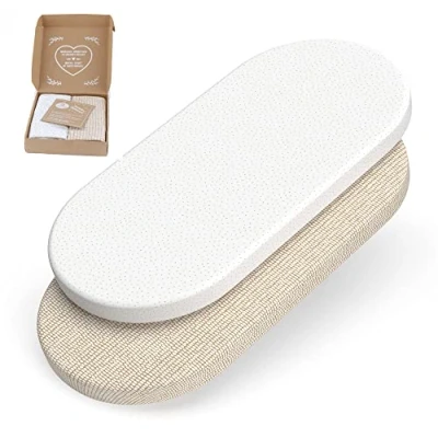 Imagen de Sábanas capazo mimaDu para bebé sábana Bajera orgánica minicuna Carro 78x36 80x40 cm Ideal o 100% algodón orgánico (BioBrown)