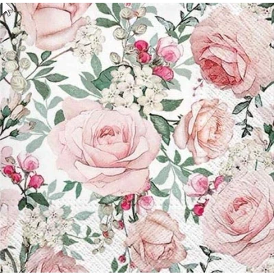 Imagen de 20 servilletas hermosas rosas flores boda 33 x cm