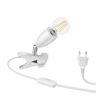 Imagen de ledscom.de Lámpara de pinza E27 LIK, blanco incl. LED 1020lm blanco, regulación 3 pasos sin regulador con interruptor luz