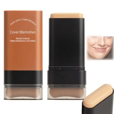 Imagen de 2025 Base de Maquillaje Ligera E Hidratante Coreana con Brocha Incorporada, En Barra Borrador Impecable, Cobertura Total Resistente Al Agua (01)