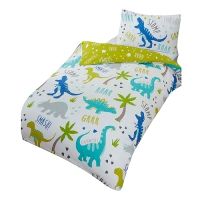 Imagen de Rapport Roarsome Dinosaurio Juego de Funda edredón Reversible, Individual, Kidz