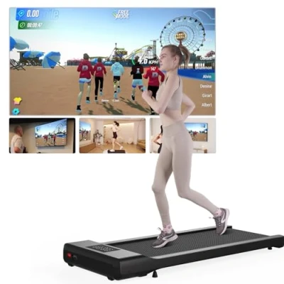 Imagen de Superun Raceable Cinta de Andar para Dispositivo Portatil Alta Tecnología, MAX 159KG Correr Escritorio App Control, Walking Pad con Cursos Ejercicios y Multijugador Carrera en Casa u Oficina