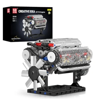 Imagen de Mould King 10088 Technik V 8 Motor Bloques de Construcción, 535 Piezas Engine Maqueta Juego Construcción como Juguete/Regalo/Coleccionables