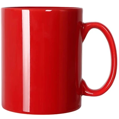Imagen de Smilatte taza de café cerámica extra grande 20 onzas, té clásica porcelana M017 con asa para oficina y hogar, color rojo