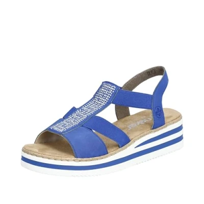 Imagen de Rieker V0209, Sandalia Mujer, Azul, 43 EU