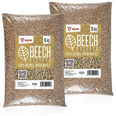 Imagen de BBQ TORO Pellets 100% Madera de Haya Beech I 30 Kg Fumador Barbacoa Ahumador Smoker Horno Pizza Sistemas Calefacción