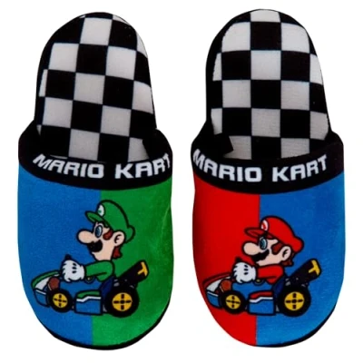 Imagen de Super Mario Pantuflas niños, con Espalda Abierta para Juegos Luigi Zapatos de casa sin Cordones