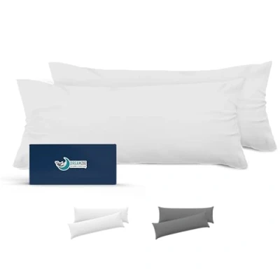 Imagen de Dreamzie Fundas de Almohada (Juego 2) para Las Almohadas 40 x 135 cm, Blanco Alabastro, Microfibra (100% Poliéster) Cojines Calidad con una Suavidad Incomparable