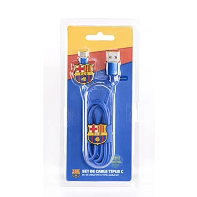 Imagen de FRIENDLY LICENSE Set Cable Tipo C Incluye USB, Organizador y Protector Producto Oficial del FC Barcelona