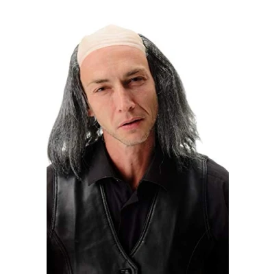 Imagen de WIG ME UP 4232 P103 68 Peluca Caballero Hombre Halloween Carnaval Abuelo Viejo científico Loco Profesor Einstein Frankenstein Igor Gris Marengo Media Calva