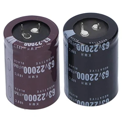 Imagen de Condensador Electrolítico de Aluminio 2 Piezas 22000μf 63v 105 ℃ Componente Almacenamiento Energía 35x50mm
