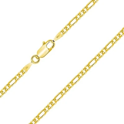 Imagen de PLANETYS Cadena de Plata Ley 925 Chapado en Oro 18K Malla Figaro (1+3) 2.5 mm ancho 70 cm longitud