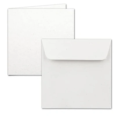 Imagen de ARTOZ Juego de 15 tarjetas dobles cuadradas y sobres Color: abedul (blanco/crema) Serie Greenline