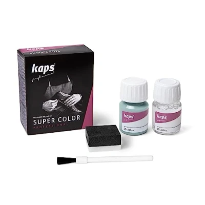 Imagen de Kaps Tinte con Imprimación para Zapatos Y Bolsos Textiles de Cuero Natural Sintético, Super Color And Preparer, 70 Colores (164 azul pastel)