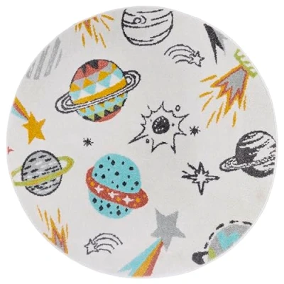 Imagen de Hanse Home Adventures Alfombra Infantil Redonda, Planeta, Universo, Nave Espacial, Estrellas, para habitación Infantil, Sala de Juegos, Juvenil, salón, Multicolor, 140 cm
