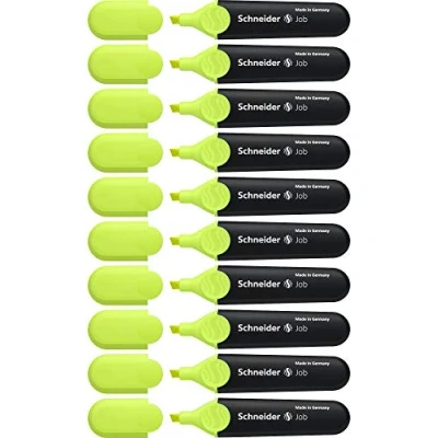 Imagen de Schneider Job 150 Subrayadores permanentes rellenable, con capuchón solapa, , color amarillo, pack de 10 unidades