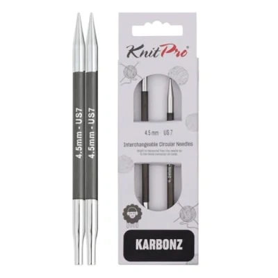 Imagen de Knit Pro KnitPro Karbonz (4.50mm) Puntas de Aguja Circulares Intercambiables 1 Unidad