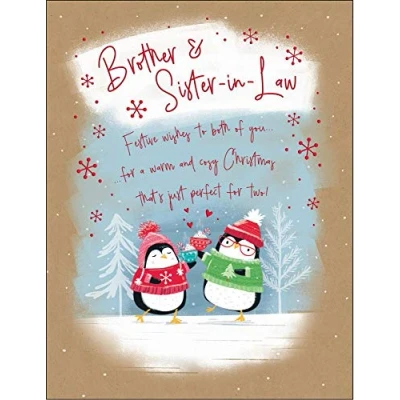 Imagen de Piccadilly Greetings Tarjeta de Navidad para cuñado y cuñada (20,3 x 15,2 cm)