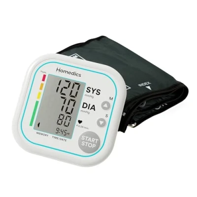 Imagen de HoMedics Monitor de Presión Arterial Automático para el Brazo Eléctrico Ritmo Cardíaco Uso en Hogar con Pantalla Grande y Brazalete Ajustable, Detección Latidos Irregulares
