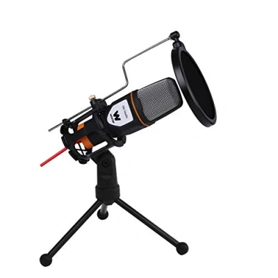 Imagen de WOXTER Mic Studio Black Micrófono condensador profesional para ordenador. Entrada: 3.5mm, trípode ajustable en inclinación V/H, color negro