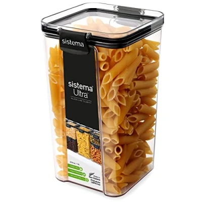 Imagen de Sistema Ultra recipientes de almacenamiento herméticos Tritan para despensas y cocinas 1,3 l recipiente plástico guardar alimentos Apilables Sin BPA
