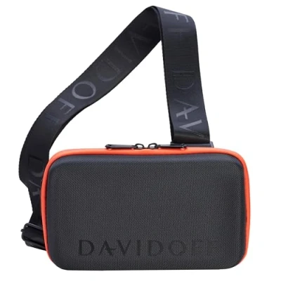 Imagen de DAVIDOFF HOME RUN Crossbody bag bolso rígido de material vegano práctico hombro para hombre con cremallera naranja móvil y accesorios correa