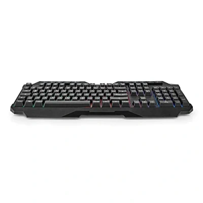 Imagen de NEDIS Teclado para Juegos con Cable USB Type A Llaves de Membrana LED QWERTZ Layout Longitud del alimentación: 1.30 m Multimedia