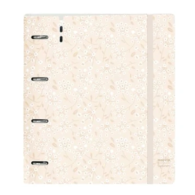 Imagen de SAFTA Carpeblock con 4 Anillas de 35 mm, Recambio, 100 Hojas A4, Ideal para Niños Diferentes Edades, Cómoda y Versátil, Calidad Resistencia, 27x4x32 cmRosa claro estampado