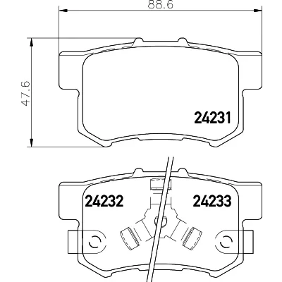 Imagen de HELLA 8DB 355 012 061 Juego de pastillas freno con avisador acústico desgaste HONDA: Accord 7 Limousine, CR V 3, 4