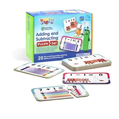 Imagen de Learning Resources Rompecabezas números Set sumar y restar Numberblocks, matemáticas, Caja con 20 didácticos, puzles de 2 Piezas, niños 3+ años, Multicolor, Talla única (HM95402 UK)